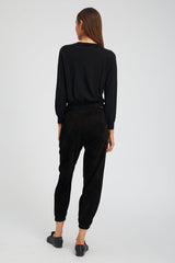 Black Suede Sweatpants