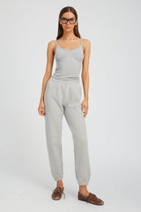 Heather Grey Rib V Neck Tank