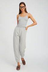 Heather Grey Rib V Neck Tank