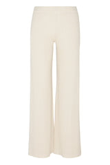 Creme Rib Wide Leg Pants