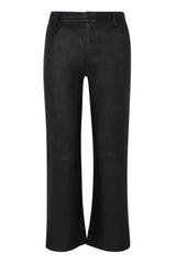 Black Leather Cropped Trousers
