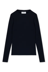 Navy Rib Long Sleeve Baby Tee