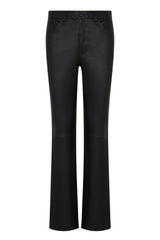 Black Leather 5 Pocket Slim Straight