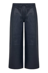 Midnight Leather Cropped Baggy Pants