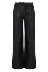 Black Leather Baggy Pants