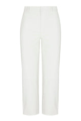 White Leather Cropped Trousers