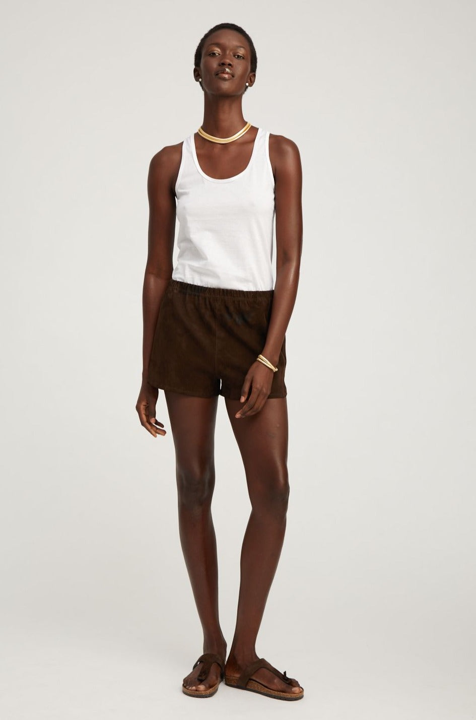 Americano Suede Slip Shorts