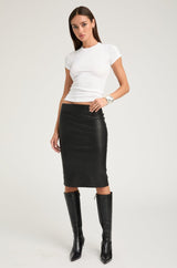 Black Leather Pencil Skirt