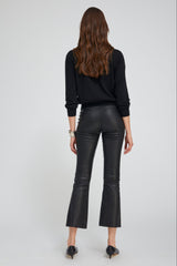 Black Leather Ankle Flare