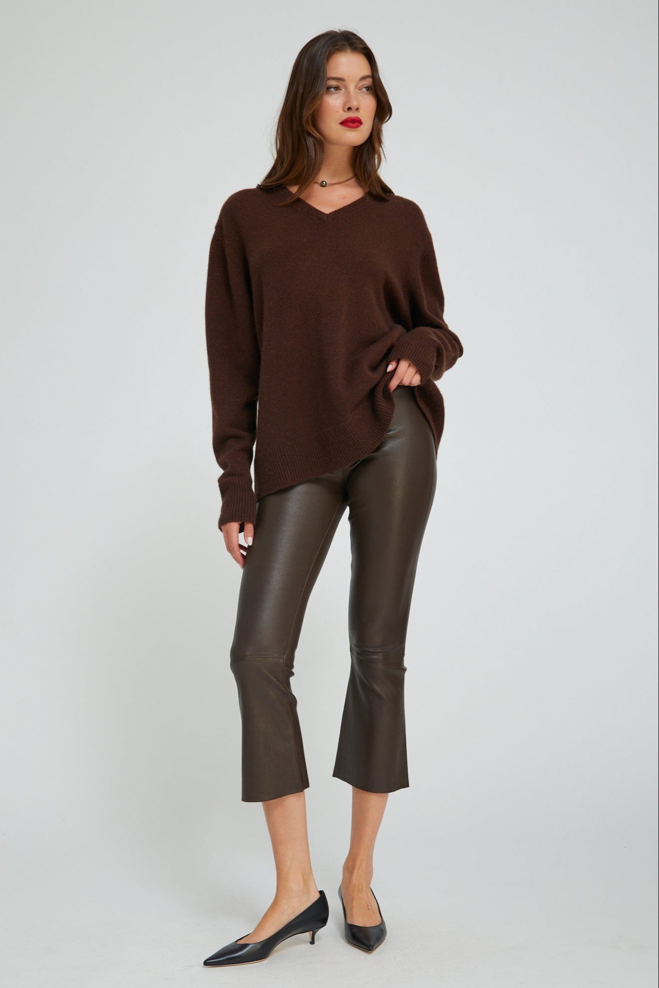 Americano Leather Crop Flare