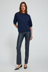 Midnight Leather Micro Flare