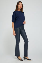 Midnight Leather Micro Flare