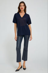 Midnight Leather Ankle Flare