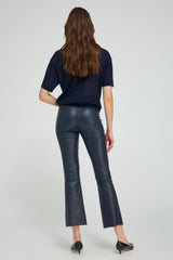 Midnight Leather Ankle Flare