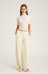 Ecru City Wide Leg Pants