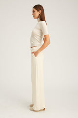 Ecru City Wide Leg Pants