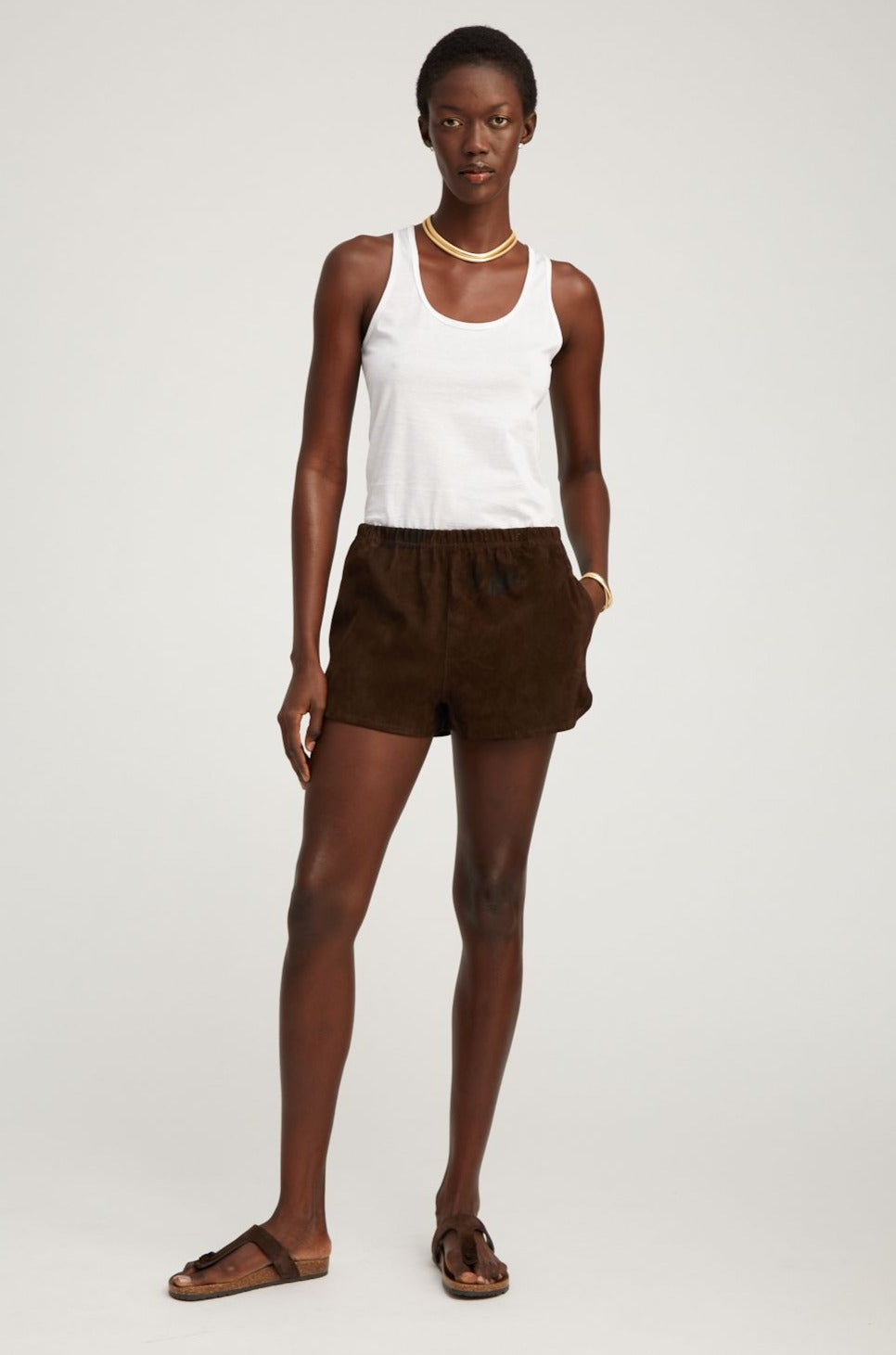 Americano Suede Slip Shorts