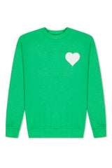 Bright Green Heart Sweatshirt