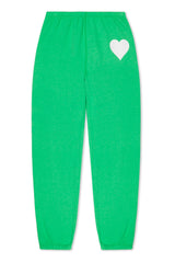 Bright Green Heart Sweatpants