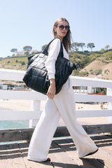 Black Leather Weekender Bag