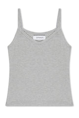 Heather Grey Rib V Neck Tank