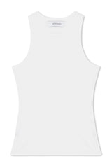 White Cotton Racer Tank