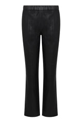 Black Leather Sophia Pintuck Joggers
