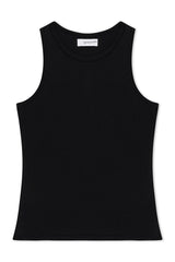 Black Cotton Racer Tank